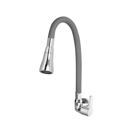 Llave de cocina a la pared Maui con pico flexible gris Vainsa