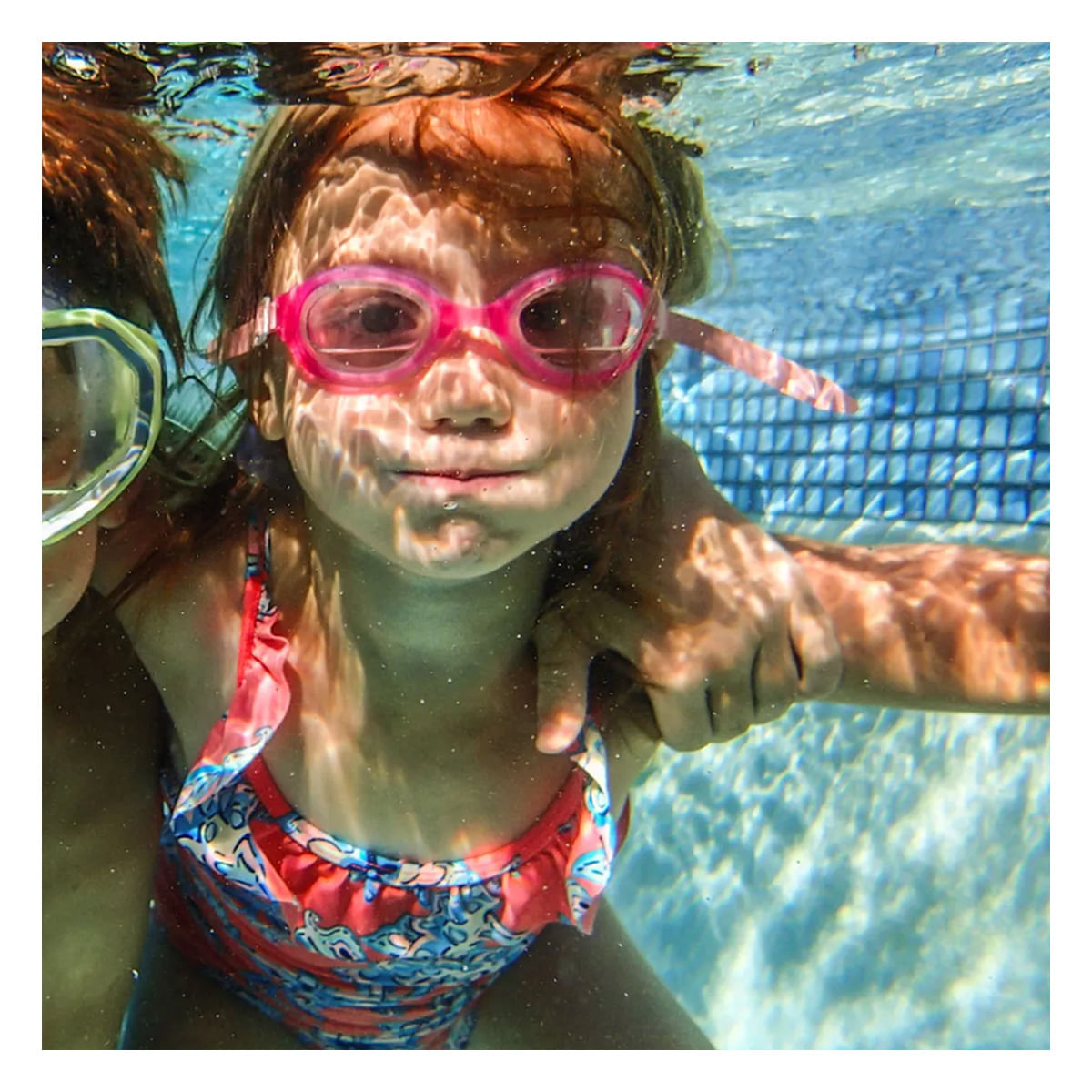 Lentes de Natacion Estuche con Correas de Silicona Rosado