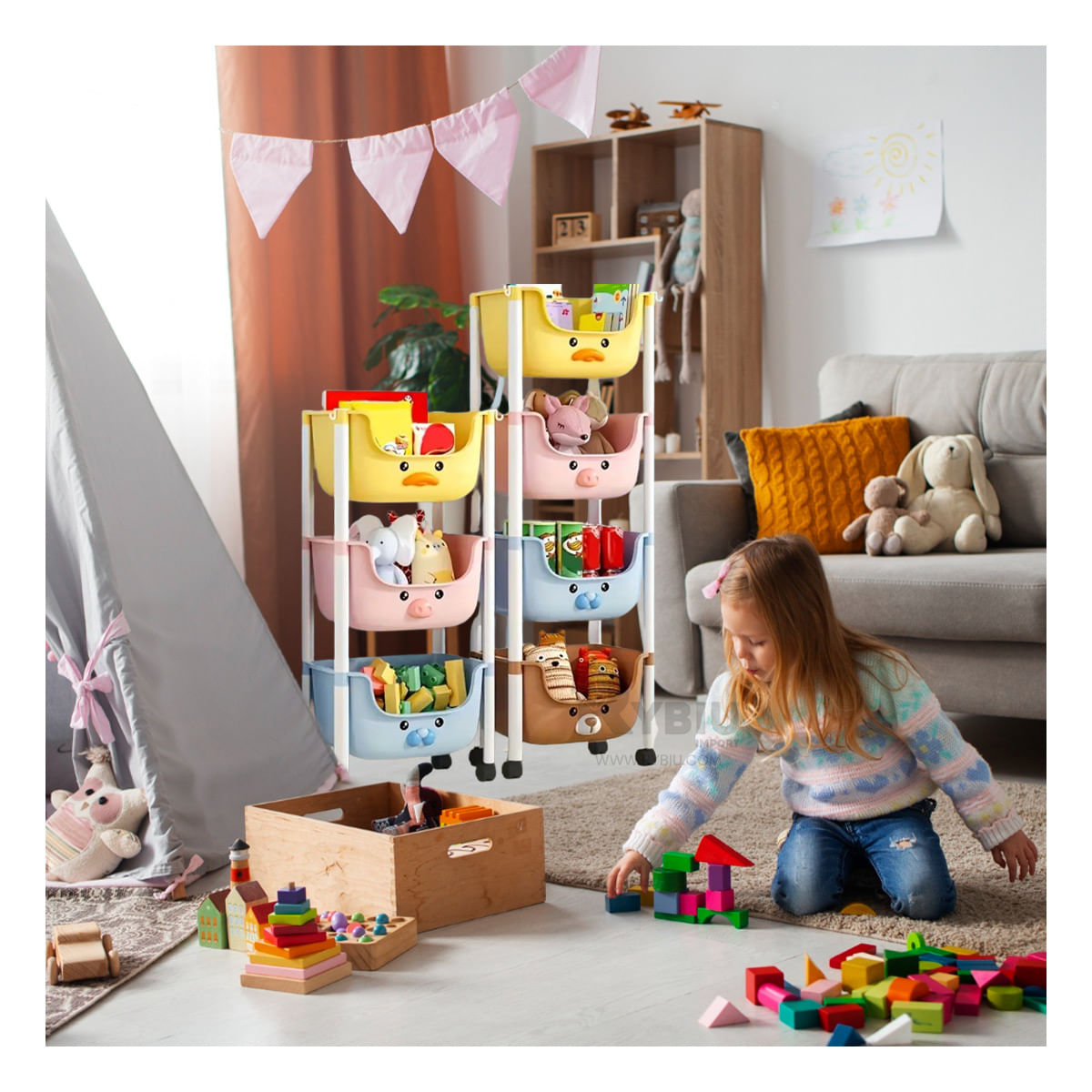 Organizador Practico con Niveles Multicolor Y+Stickers