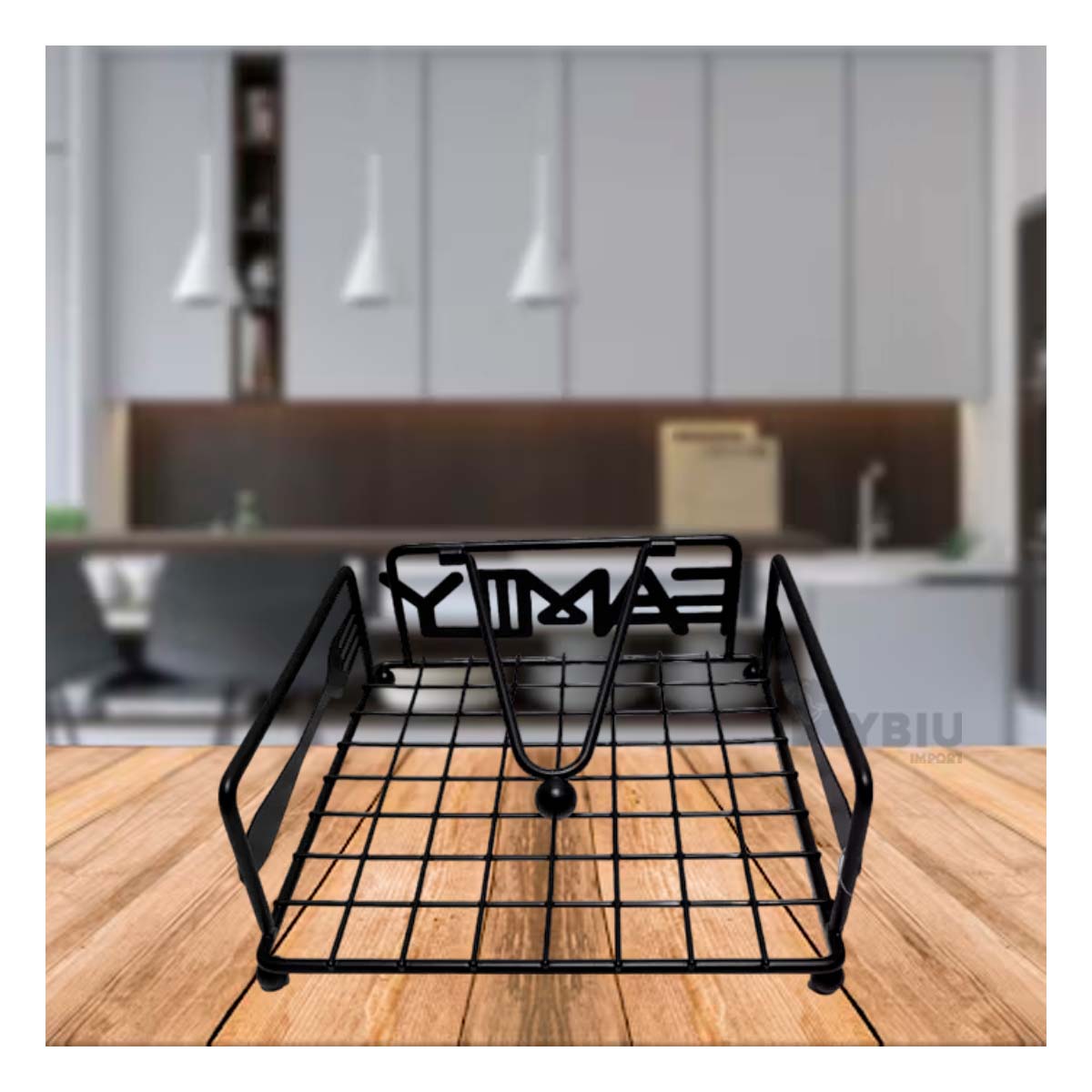 Servilletero Acero Inoxidable en Negro Y+Papel de Regalo