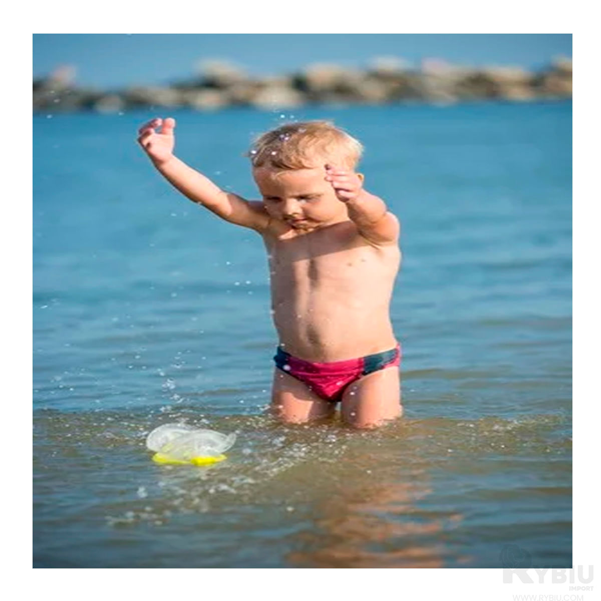 Set 3 Infantil de Buceo Color Amarillo Y+Papel de Regalo