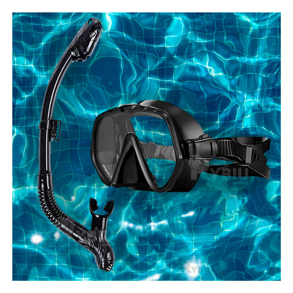 Set de Buceo Bien Equipado de Color Negro