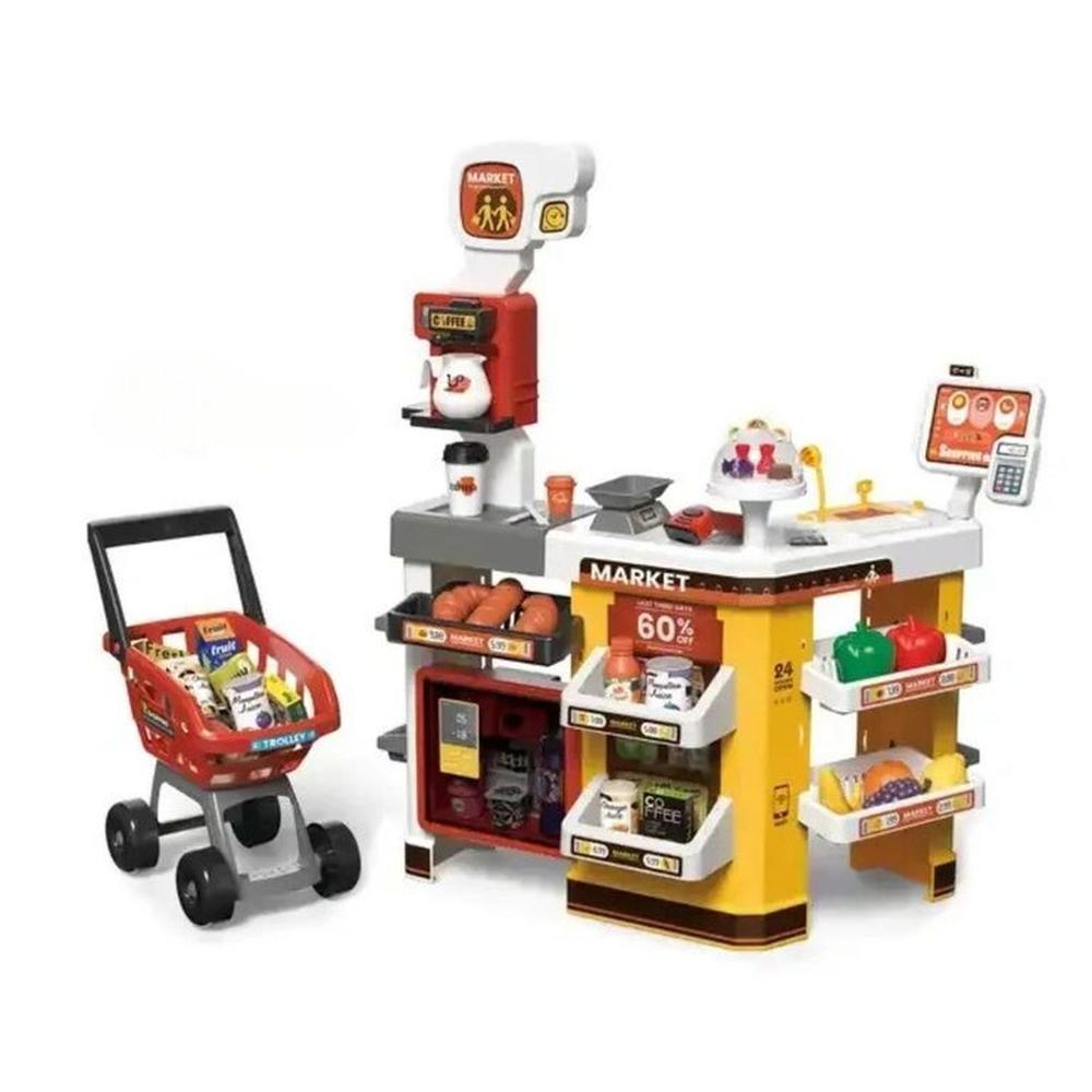 Supermercado y Coche de Compras con Accesorios
