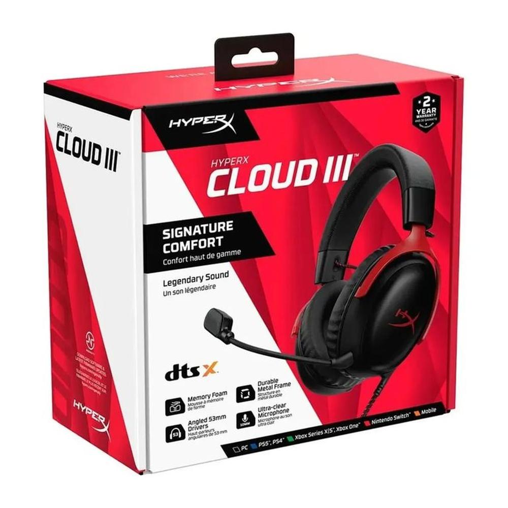 Audífonos Gamer HyperX Cloud III Black Red