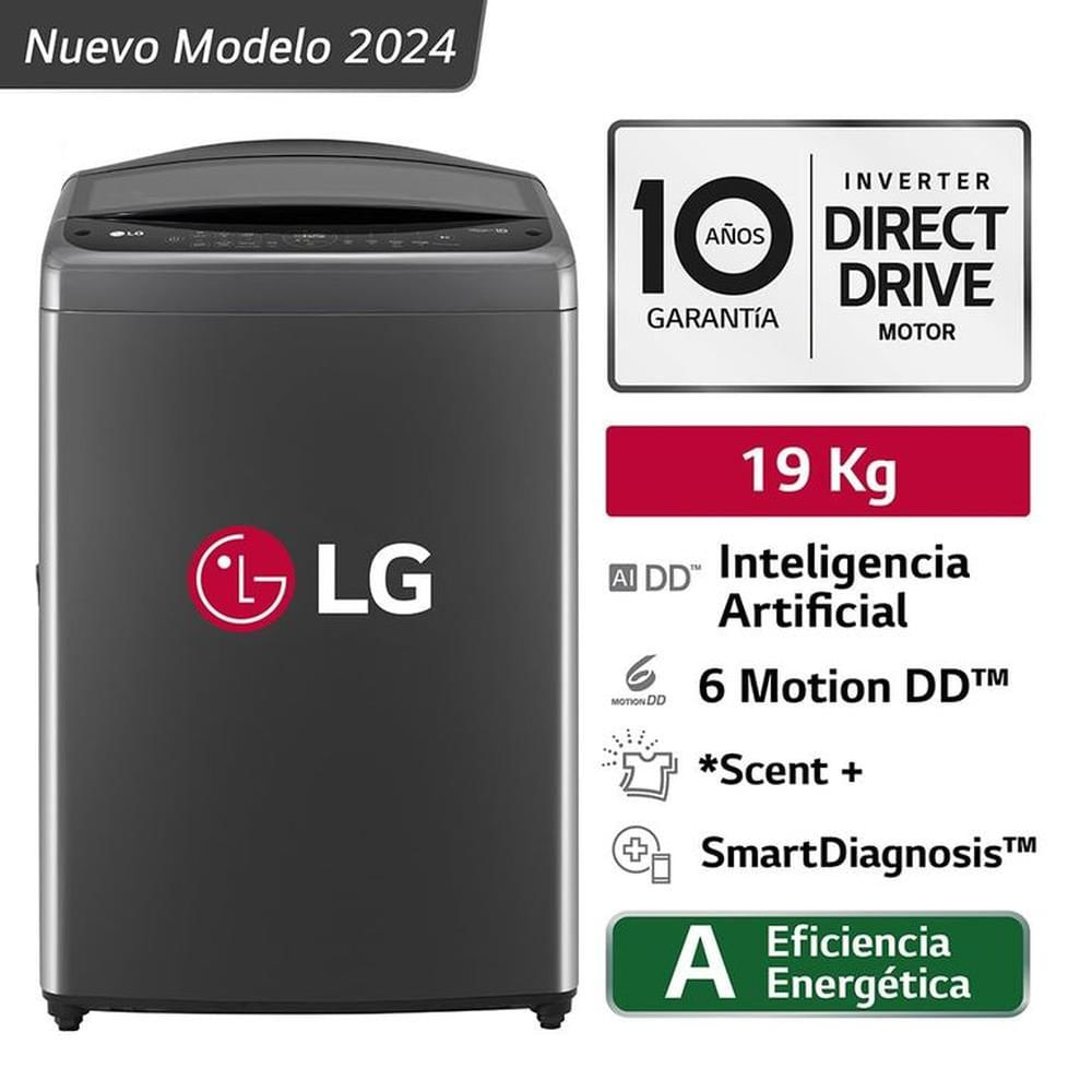Lavadora LG 19Kg Carga Superior Inteligencia Artificial WT19BV6T Negro