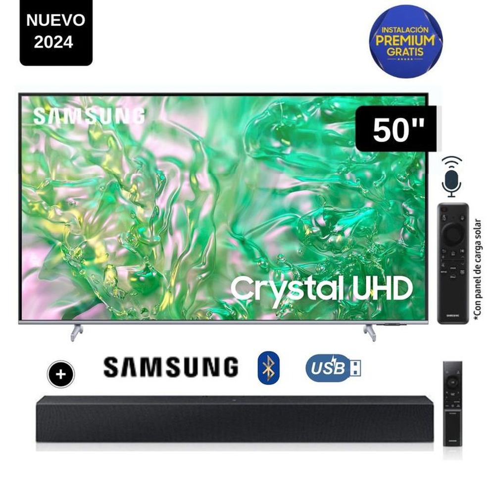Televisor Samsung LED Smart TV 50 Crystal UHD 4K- UN50DU8200GXPE + Soundbar HW C400