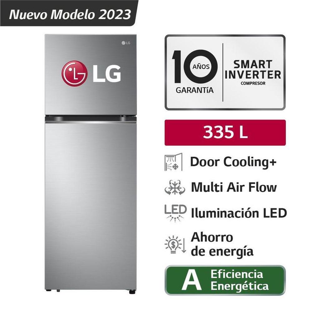 Refrigeradora LG 335L GT33BPP Top Freezer Door Cooling Plateada.
