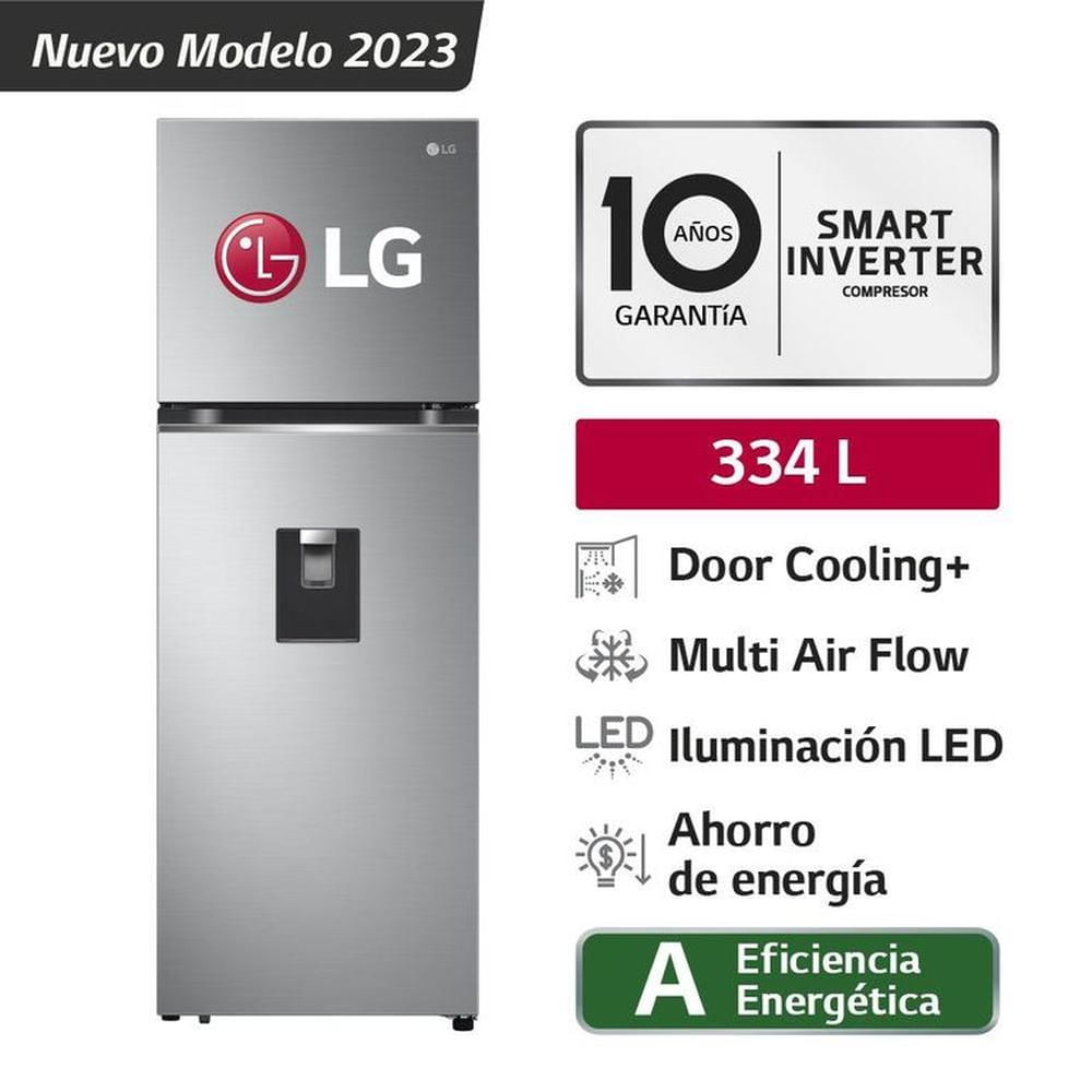 Refrigeradora LG 334L No Frost GT33WPP Plateada.