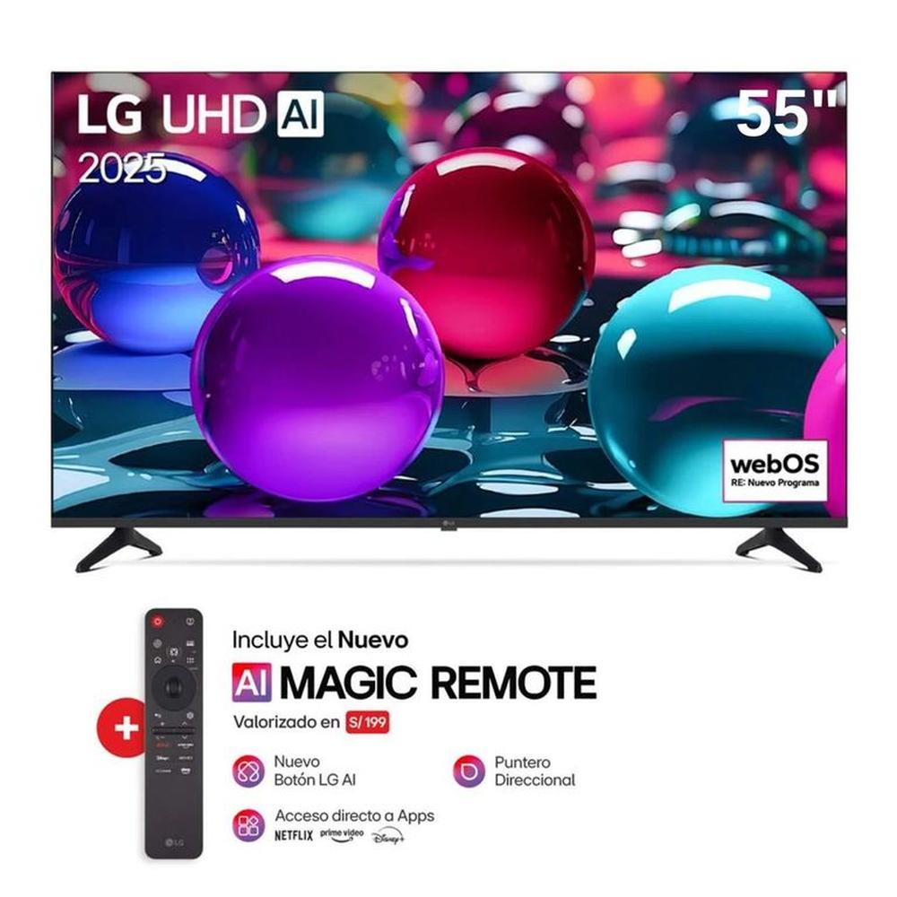 Televisor LG 55"" Smart UHD 4K Thinq Ai 55UA7300PSB + Magic Remote - Nuevo 2025