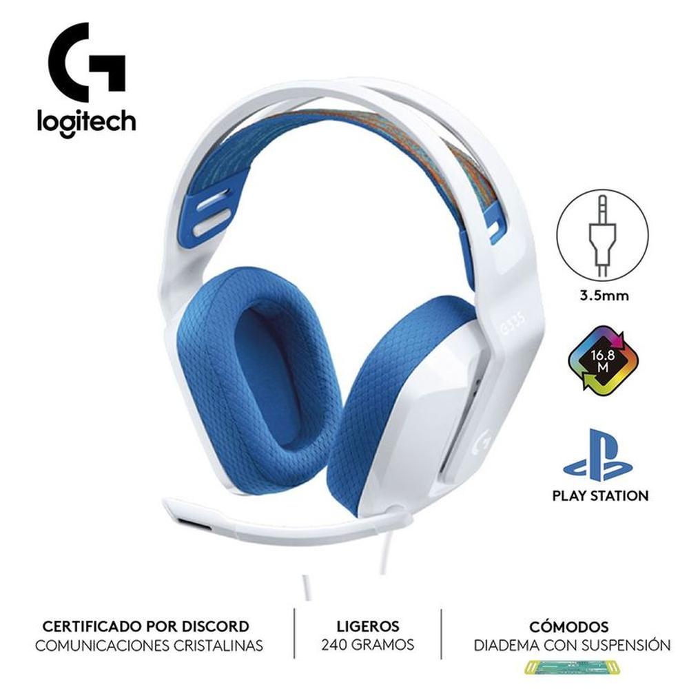 Audifono con microfono Gamer Logitech G335 Multiplataforma White