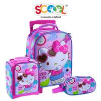 SET MALETA PREMIUM OFICIO EVA 3D SATIN HELLO KITY 804340