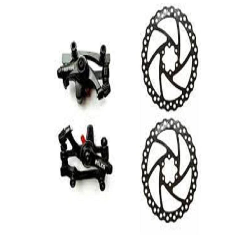 Par de cálipers con pastilals para frenos de disco de bicicleta