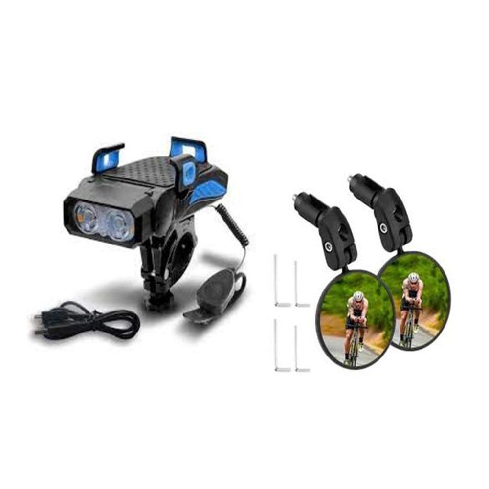 Kit de Seguridad para Ciclistas: Luz 4 en 1 + Espejo para Ciclista