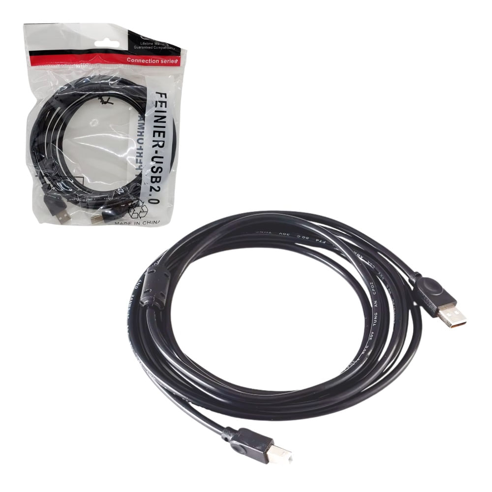 Cable USB 2.0 Para Impresora 2.7 Metros