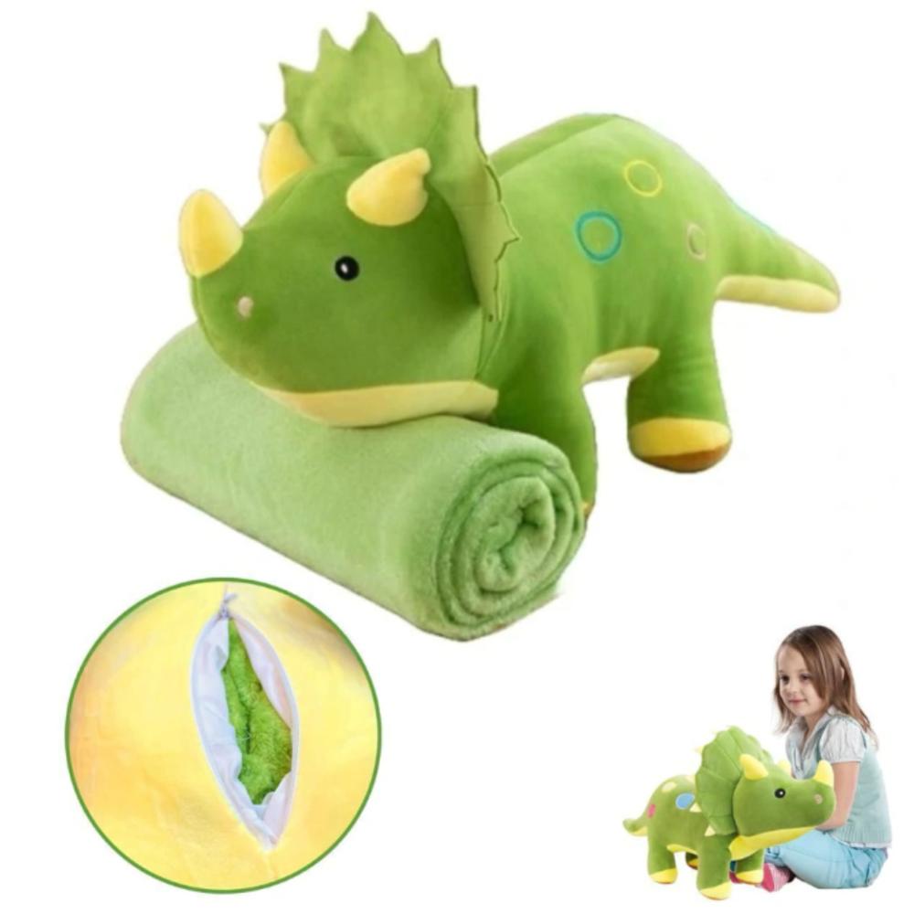 Peluche Dinosaurio 3 en 1 con Manta Suave