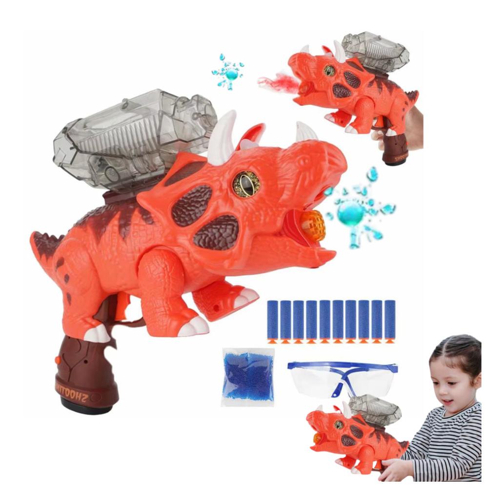 Dinosaurio Espuma Naranja Lanzador de Bolitas de Hidrogel