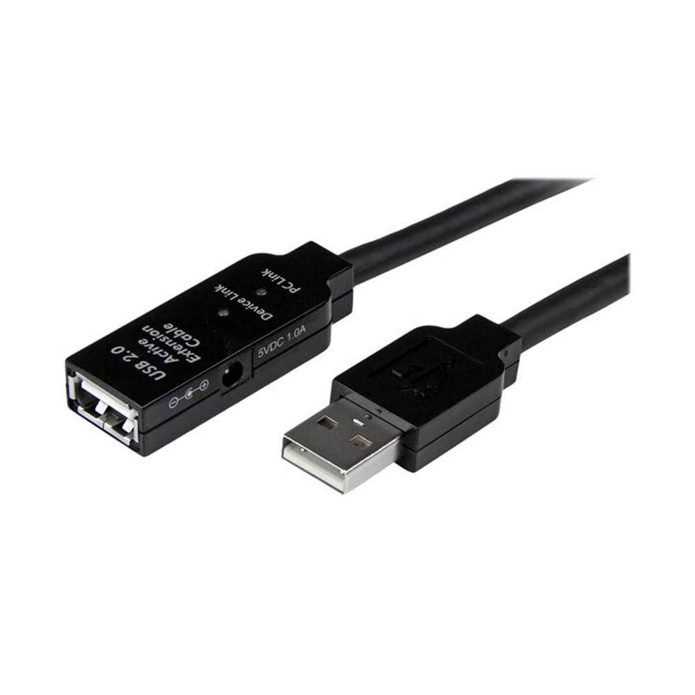 Cable de Extensión USB 2.0 de 15m StarTech - Conexión Activa Macho a Hembra, Alta Velocidad, Negro