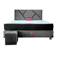 DORMITORIO KAMAS KING SARKI + CABECERA AÉREA LINEAL 2 - GRIS