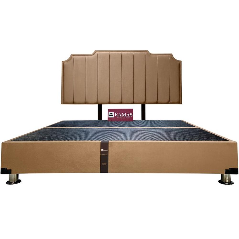 CAMA TARIMA KAMAS KING + CABECERA AÉREA CORONA LINEAL - CAMELL Beige CAMA TARIMA KAMAS KING + CABECERA AÉREA CORONA LINEAL - CAMELL Beige