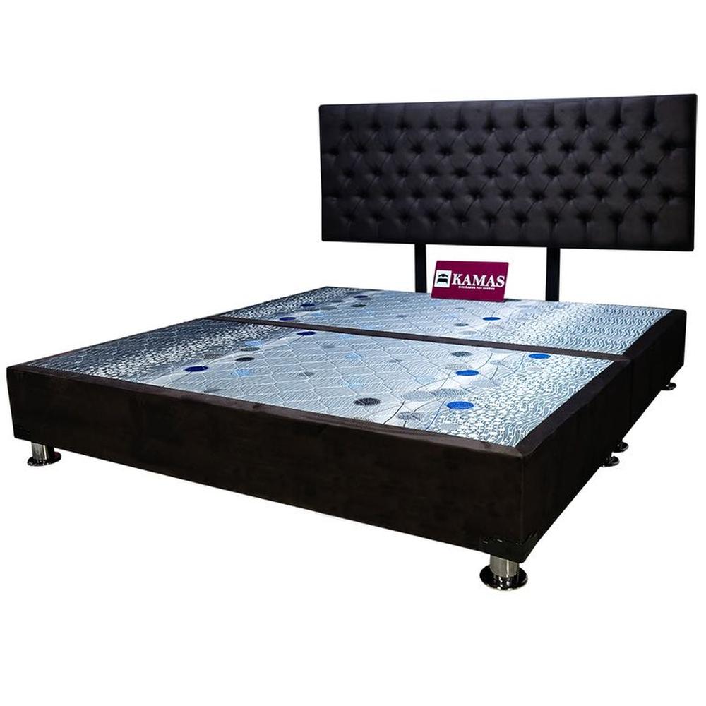 CAMA TARIMA KAMAS KING + CABECERA AÉREA CAPITONEADO - MORO Marrón CAMA TARIMA KAMAS KING + CABECERA AÉREA CAPITONEADO - MORO Marrón