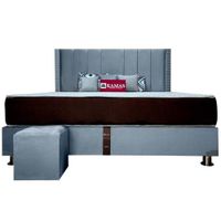 DORMITORIO KAMAS KING SARKI + CABECERA AÉREA LINEAL 4 - PLATA
