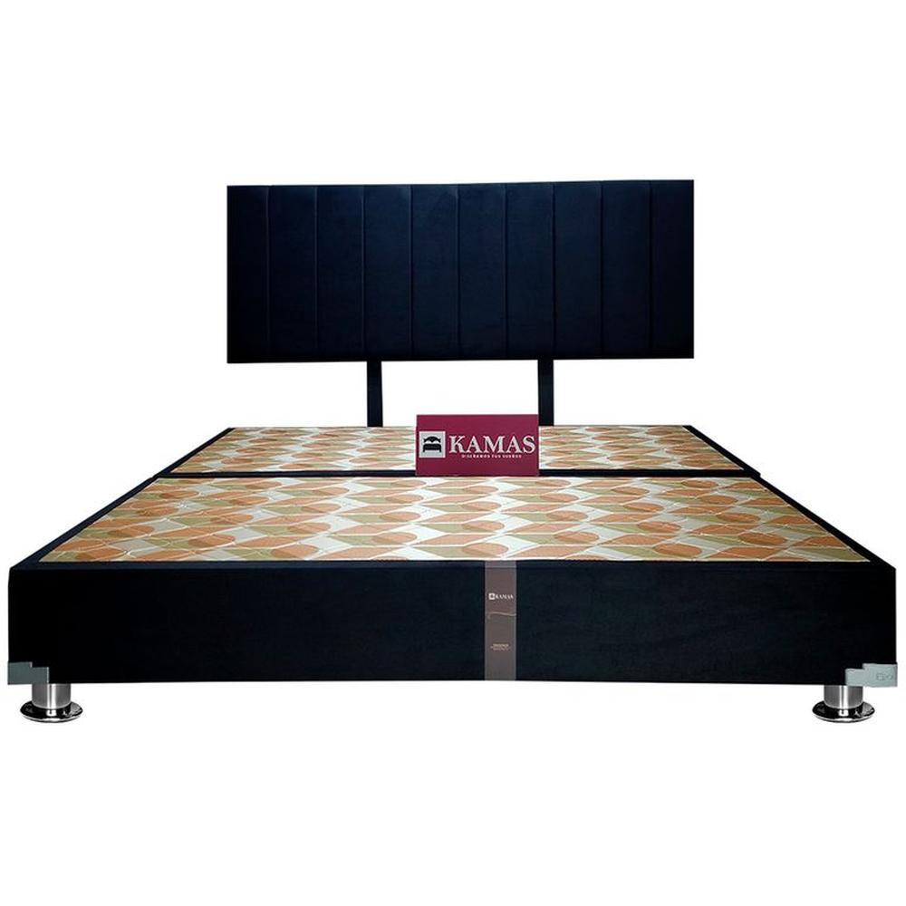 CAMA TARIMA KAMAS KING + CABECERA AÉREA LINEAL 1 - NEGRO Negro CAMA TARIMA KAMAS KING + CABECERA AÉREA LINEAL 1 - NEGRO Negro