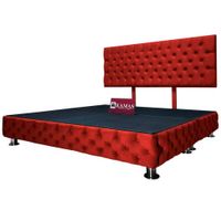 CAMA TARIMA KAMAS KING + CABECERA AÉREA CAPITONEADO - ROJO