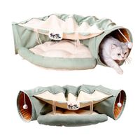 Túnel Cama Y Juego Multifuncional Para Gatos Verde