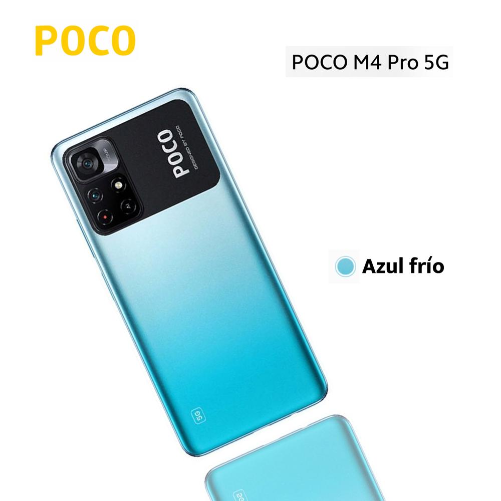 Celular Poco M4 Pro 5G 4GB RAM 64GB Cámara 50 MP Color Azul Frío con Estuche de Regalo