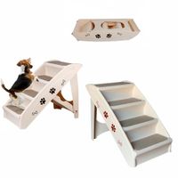 Escalera Plegable 4 Escalones Para Mascotas Alta Resistencia Gris