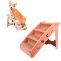 Escalera Plegable 4 Escalones Para Mascotas Alta Resistencia Marrón
