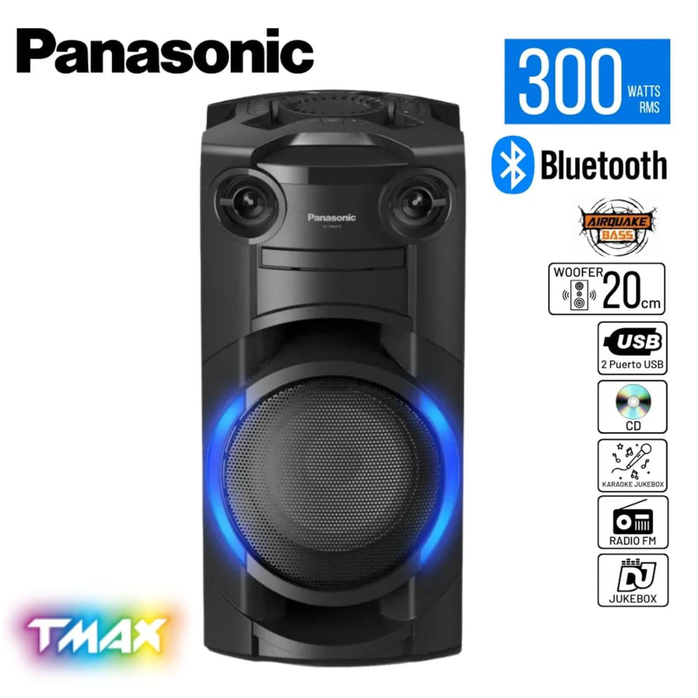 EQUIPO DE SONIDO PANASONIC ONE BOX 300 WATTS RMS SC-TMAX10PUK-NEGRO
