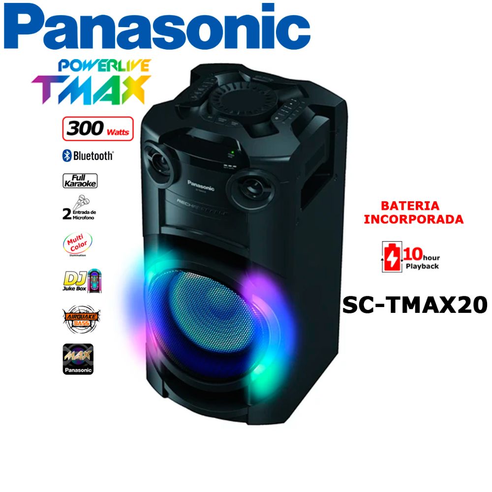 EQUIPO DE SONIDO BLUETOOTH PANASONIC SC-TMAX20 NEGRO
