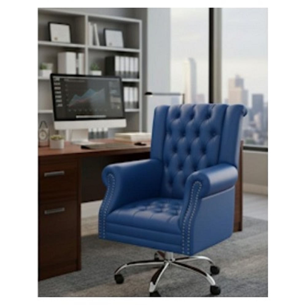 SILLA GERENCIA GIRATORIA OUTLET CYBER MOBILIAR CHESTERFIEL AZUL