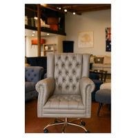 SILLA GERENCIA GIRATORIA OUTLET CYBER MOBILIAR CHESTERFIELD TABACO