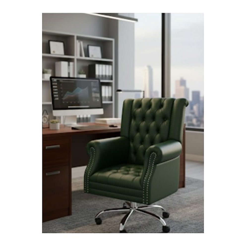 SILLA GERENCIA GIRATORIA OUTLET CYBER MOBILIAR CHESTERFIEL VERDE