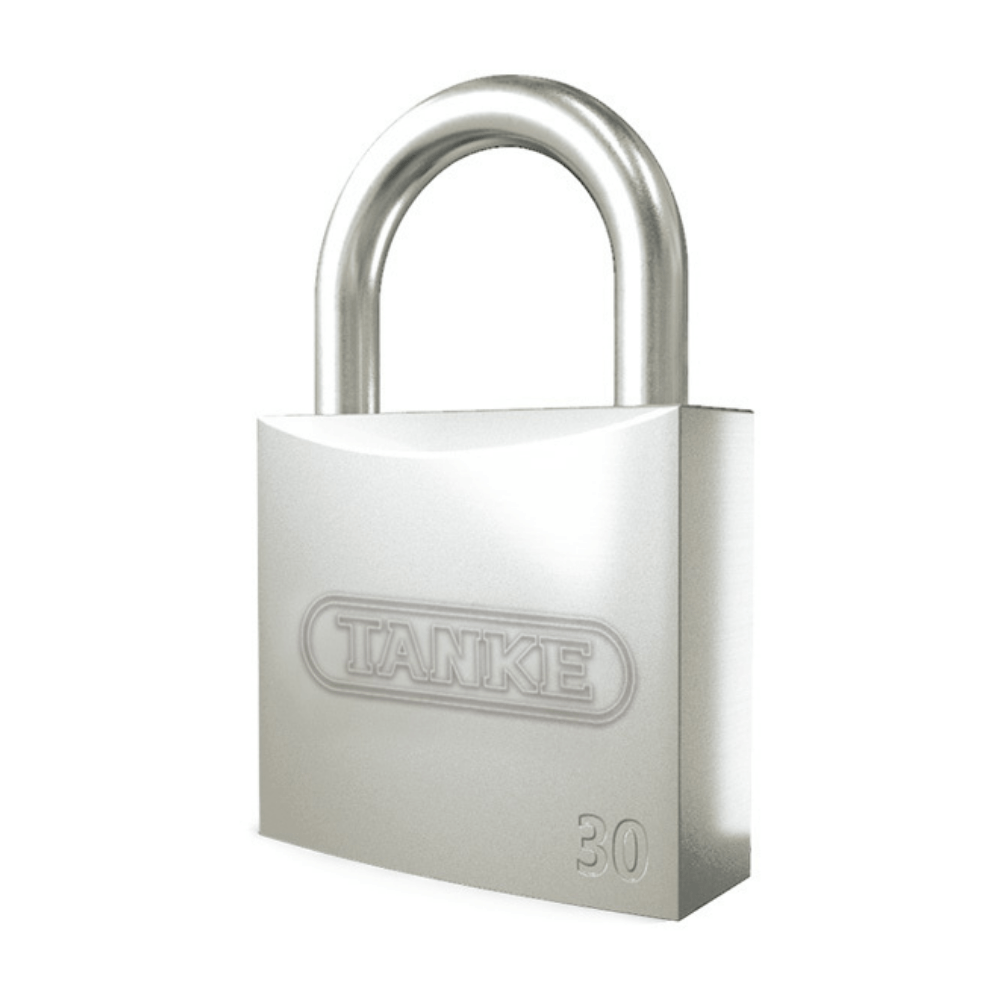 Candado Plano Niquel Satinado 30mm Tanke