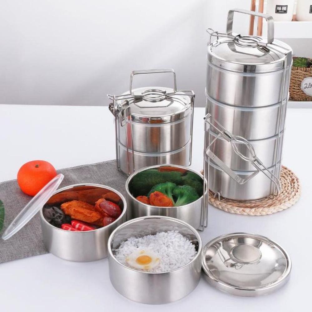 Portaviandas de acero inoxidable contenedor 3 niveles