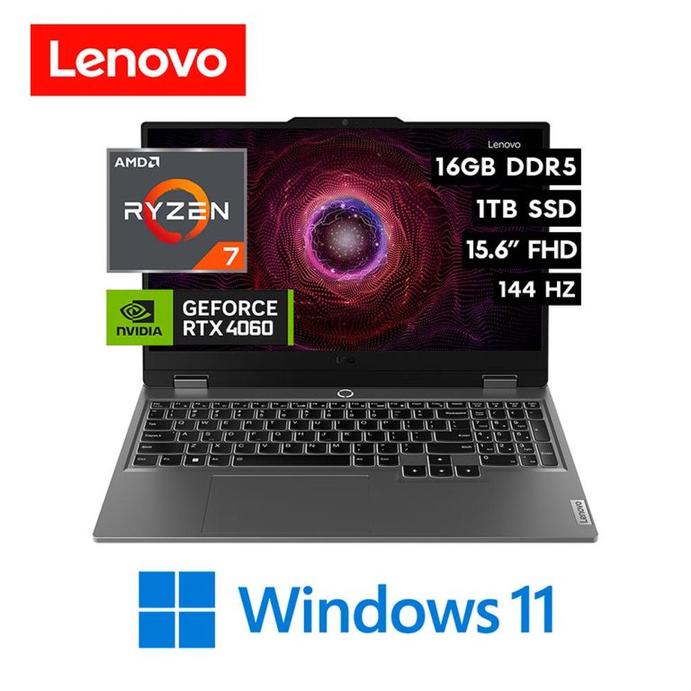 Laptop Lenovo LOQ 15AHP9 - AMD Ryzen 7 8845HS 16GB 1TB SSD NVIDIA RTX 4060 8GB 15.6? FHD 144Hz W11