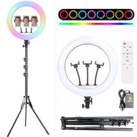 Aro Led 45 CM Color RGB + Trípode + CONTROL REMOTO