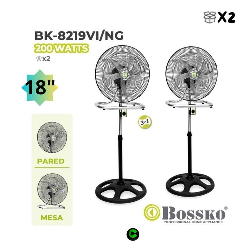 Ventilador Bossko 3 En 1 De 18 pulgadas 200W BK-8219VI NG X2 UNIDADES