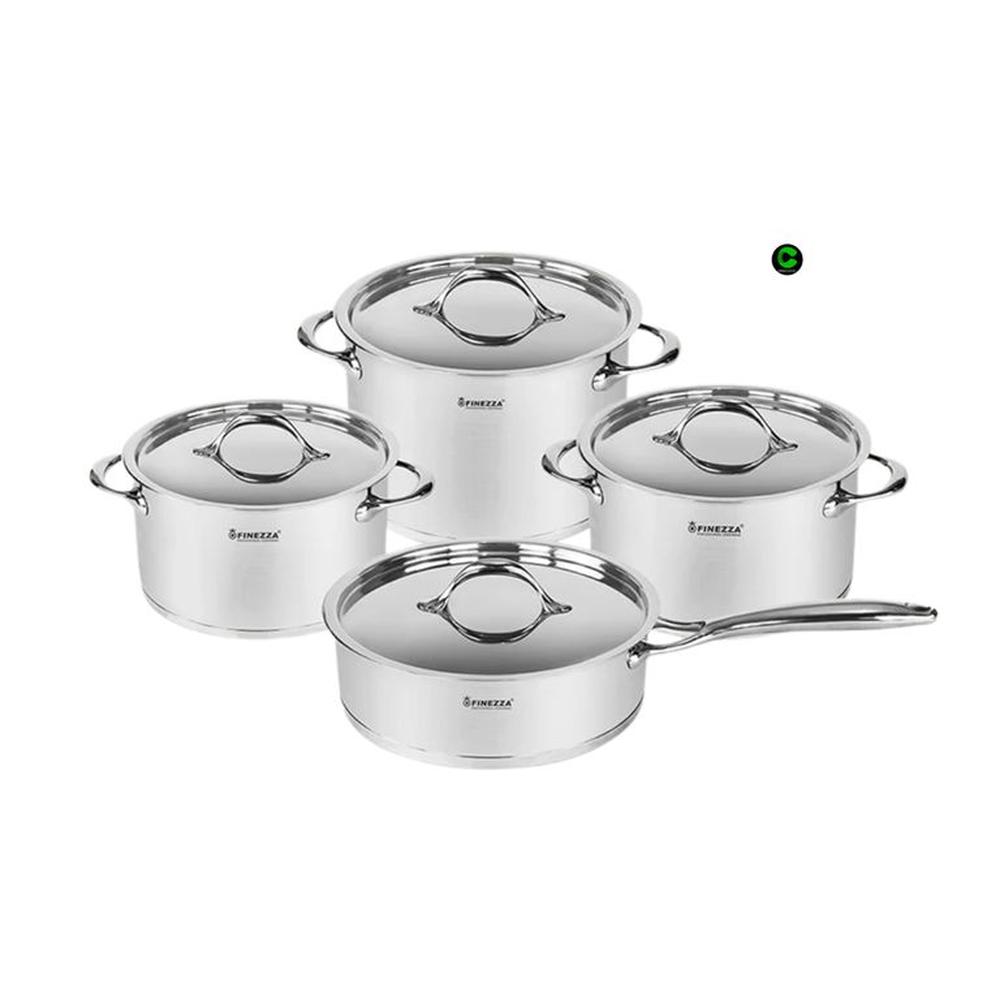 Juego de Ollas Finezza Acero Inoxidable 8 Piezas FZ-1008TS
