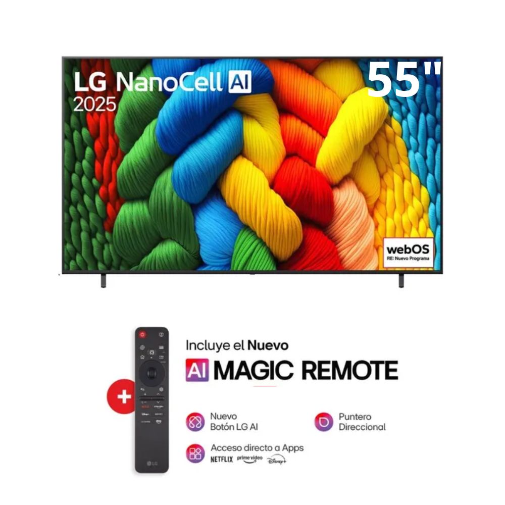 TELEVISOR LG NANOCELL 50"" UHD 4K SMART TV CON THINQ AI 50NANO80ASA(2025)