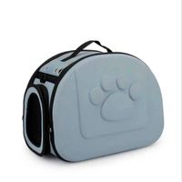 Maletín Transportador Huella Para Gatos Y Perros Gris
