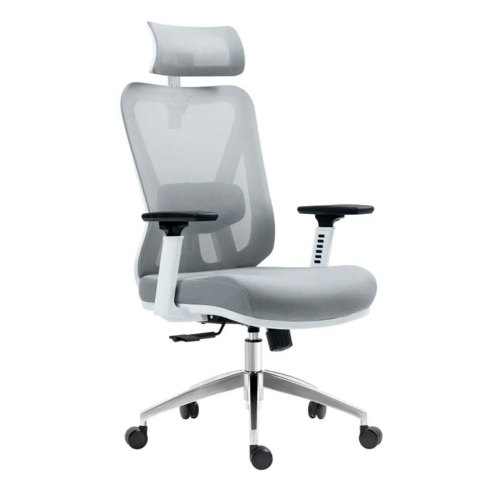 Silla Reclinable Smart Premium Be Presidente Blanco-Gris Ofideas