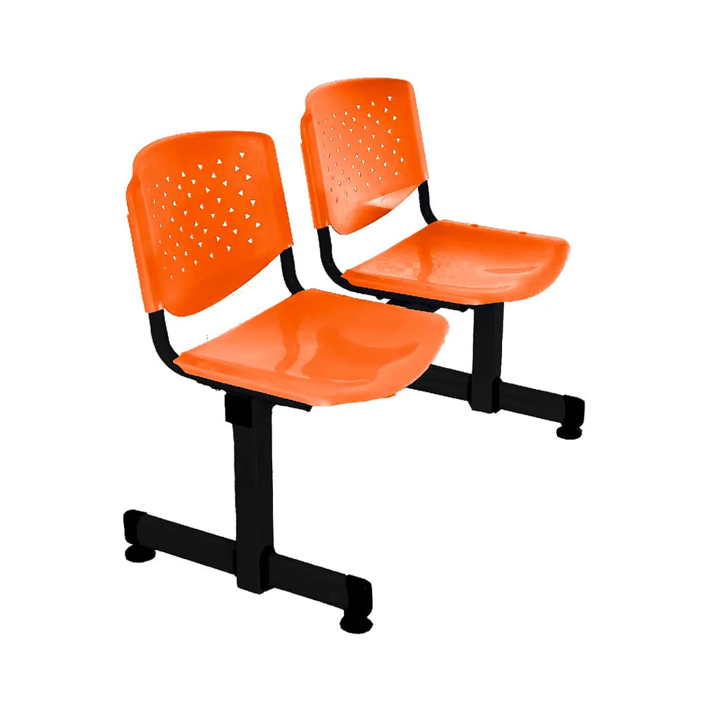 Tándem - Butaca De Espera Prisma En - Naranja 2 Asientos Ofideas