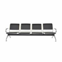 Tandem De Espera Aeropuerto Semi Tapiz Negro 4 Asientos Ofideas