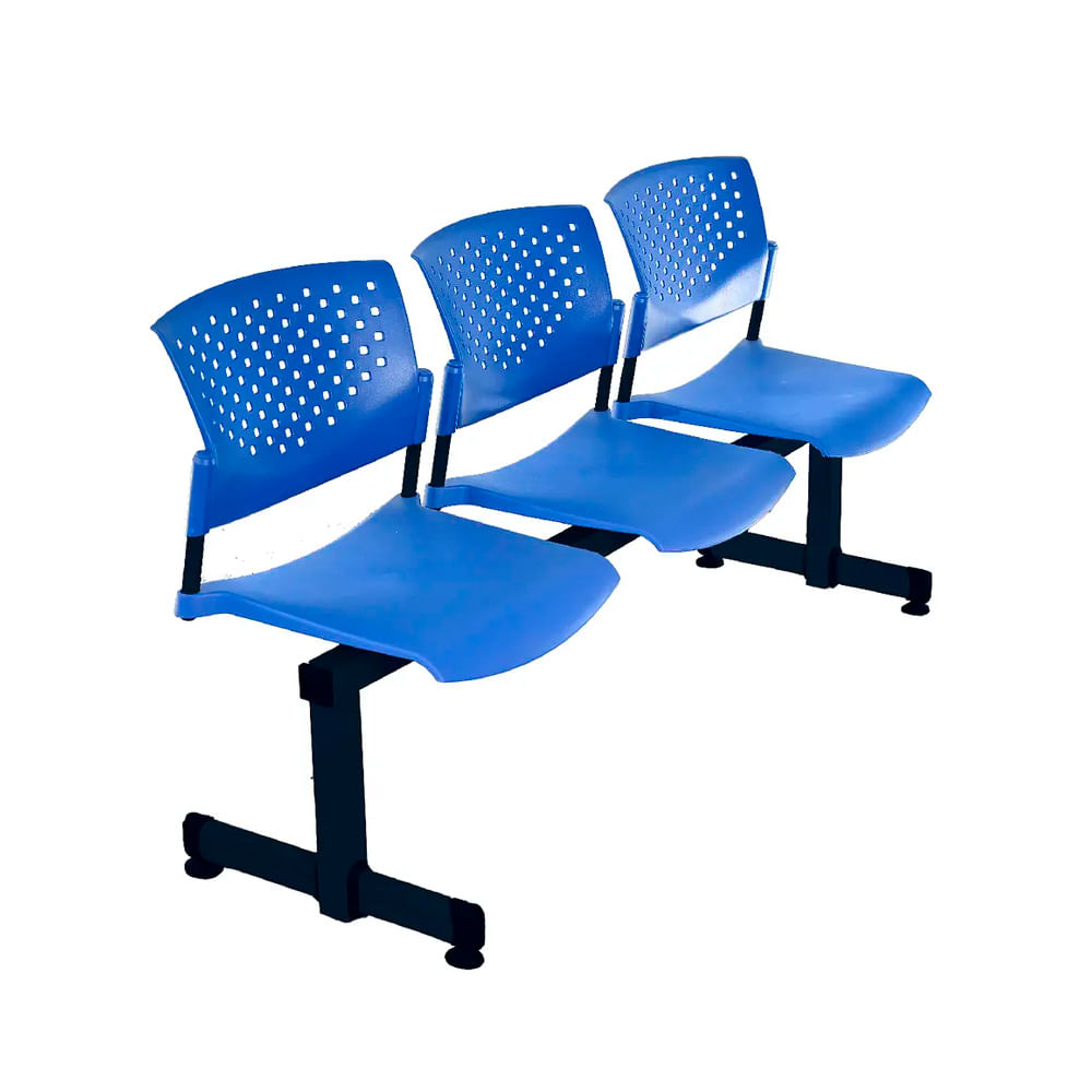 Banqueta De Espera Butterfly En - 3 Asientos Azul Ofideas