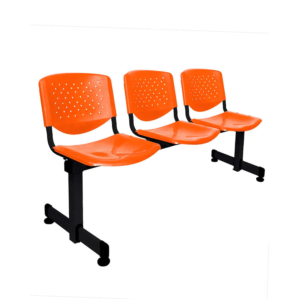 Tándem - Butaca De Espera Prisma En - Naranja 3 Asientos Ofideas