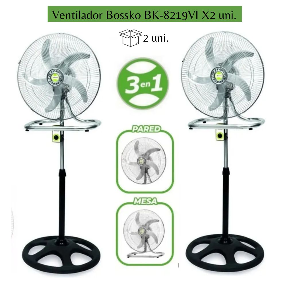 Ventilador Bossko De 5 Aspas 3 En 1 De 18? 200W BK-8219VI X2 UNIDADES